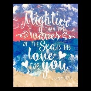 CUSTOM Inspirational 11”x14” Rectangular Ocean Waves & Beach Resin Wall Art